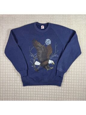 Vintage Jerzees Eagle Graphic Crewneck Sweatshirt Medium USA